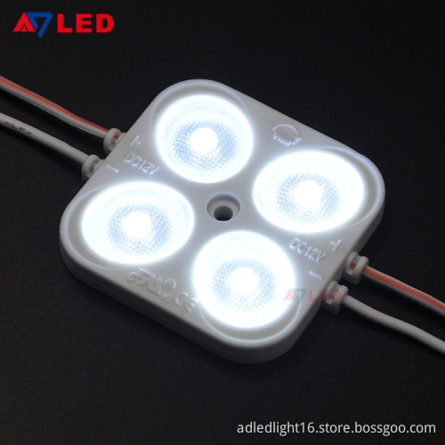 Adled light square 4 leds 180 degree led light source 12v led module for optic led sign
